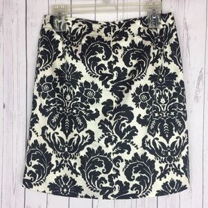 LOFT Skirt Black Ivory Pattern 4P